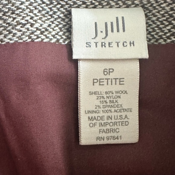 J Jill Wool Blend Fringe Edged Skirt Size 6 Petite Tweed Academia New Preppy - Picture 3 of 9